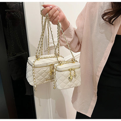 Ielgy High-End Female Bag Fashion Rhombus Chain Texture All-Match One-Shoulder Small Square Bag