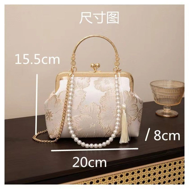 Ielgy Ladies New Chinese Style Chinese Style Rich Flower Pattern Elegant Temperament Handbag