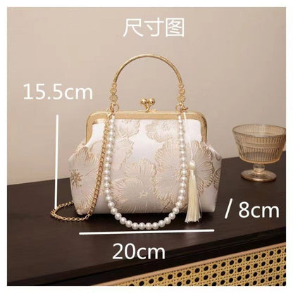 Ielgy Ladies New Chinese Style Chinese Style Rich Flower Pattern Elegant Temperament Handbag