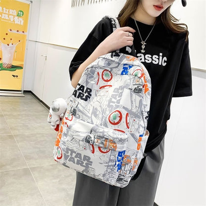 Ielgy Korean Version Large Capacity Unique Graffiti Casual Backpack Casual Backpack