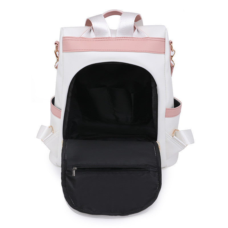 Ielgy Multifunctional Anti-theft Backpack Casual Fashion Soft Leather Large Capacity Outdoor Travel Backpack