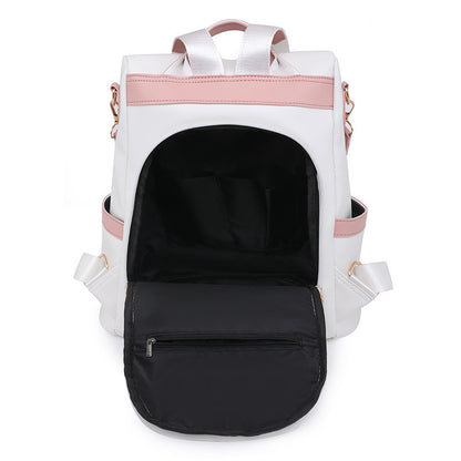 Ielgy Multifunctional Anti-theft Backpack Casual Fashion Soft Leather Large Capacity Outdoor Travel Backpack