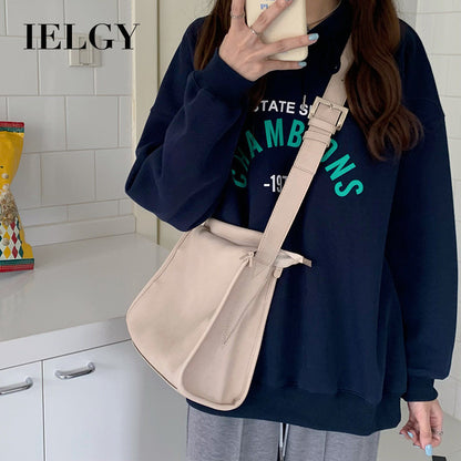 Ielgy Ladies Fashion Apricot One-Shoulder Messenger Bag Simple All-Match Commuter Niche Texture Mes