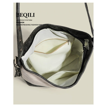 Ielgy Ladies High-End Feeling Niche Distressed Simple All-Match Fashion Commuter Large-Capacity One-Shou