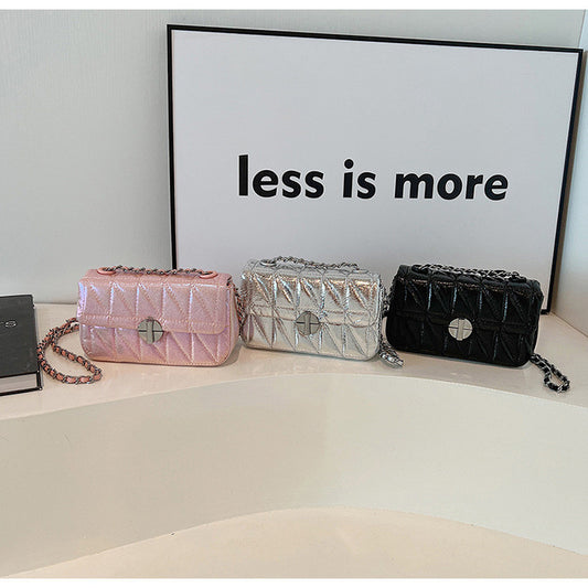 Ielgy Diamond Embroidery Thread All-Match Chain Messenger Bag Fashion One-Shoulder Small Square Bag