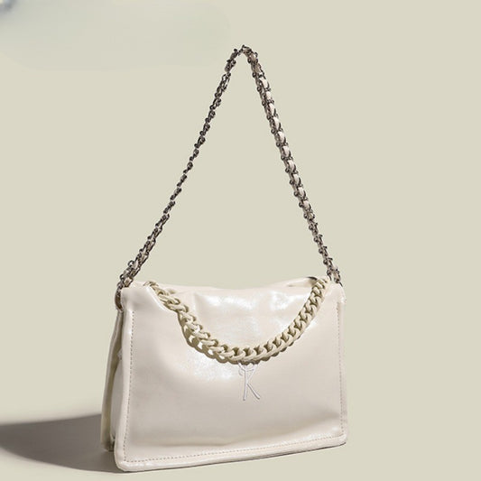 Ielgy Ladies High-End Underarm Pleated Bag Chain Fashion All-Match One-Shoulder Messenger