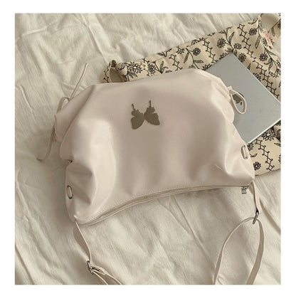 Ielgy Ladies Black Niche Underarm Bag Cool Casual Large-Capacity Cross-Body Commuter Tote Bag