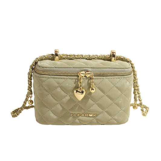 Ielgy High-End Female Bag Fashion Rhombus Chain Texture All-Match One-Shoulder Small Square Bag