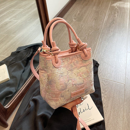 Ielgy New Chinese Style Hand-Carrying Bucket Bag Women's Temperament Hanfu Accessories Messenger Bag Chinese Style Embroidered Shoulder Bag