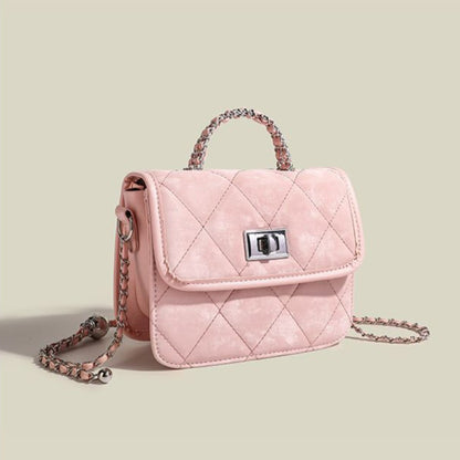 Ielgy Cute Portable Messenger Bag Fashionable All-Match High-End Niche Diamond Chain Shoulder