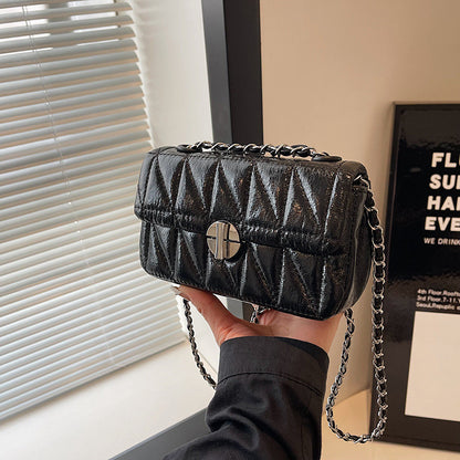 Ielgy Diamond Embroidery Thread All-Match Chain Messenger Bag Fashion One-Shoulder Small Square Bag
