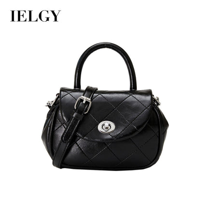 Ielgy Diamond Embroidery Thread Fashionable All-Match Chain Small Square Bag Black Casual Shoulder Messenger Bag