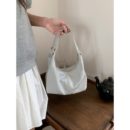 Ielgy Niche Design Texture Underarm Bag Shoulder Crossbody Soft Pink Cloud Bag