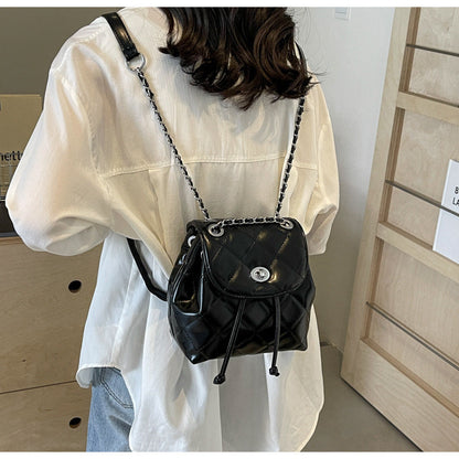 Ielgy Ladies All-Match Backpack Diamond Chain Fashion Niche School Bag