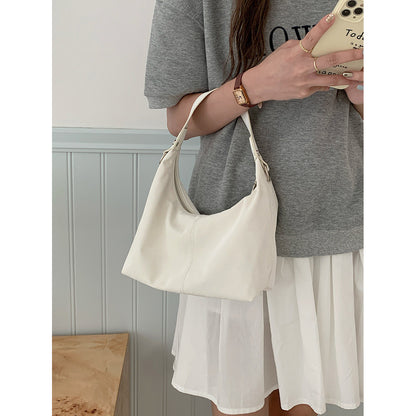 Ielgy Niche Design Texture Underarm Bag Shoulder Crossbody Soft Pink Cloud Bag