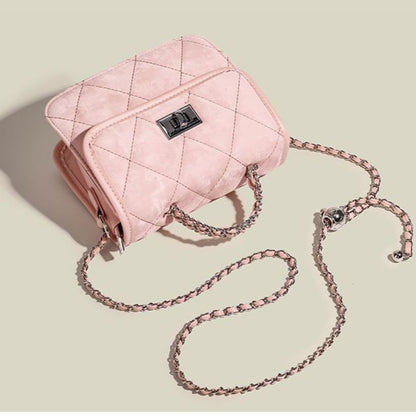 Ielgy Cute Portable Messenger Bag Fashionable All-Match High-End Niche Diamond Chain Shoulder