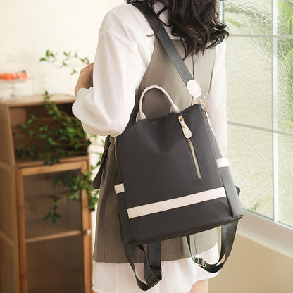 Ielgy Korean Version Trendy Backpack Large Capacity Travel Backpack Nylon Oxford Cloth Lightweight Student School Bag