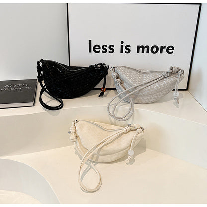 Ielgy Fashion Design Niche Summer Ladies Silver Cross-Body Dumpling Bag