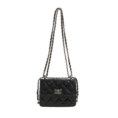 Ielgy Fashionable High-End Rhombus Shoulder Crossbody Chain Small Square Bag