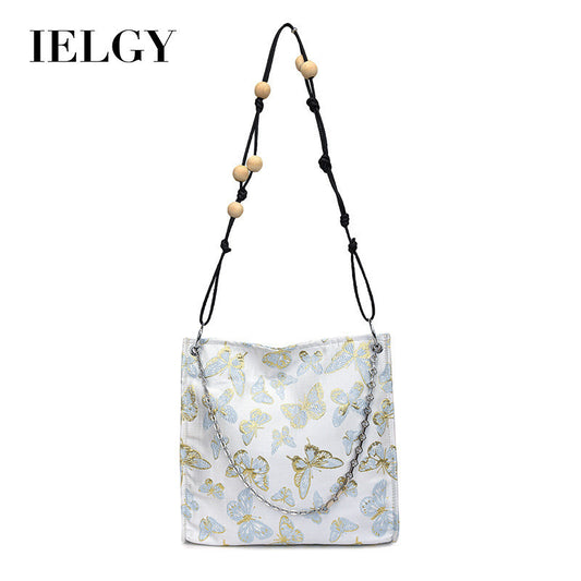 Ielgy Ladies All-Match New Chinese Style Underarm Bag Chinese Style Embroidered Cross-Body Tote Bag
