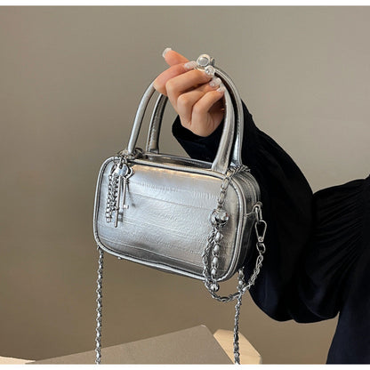 Ielgy High-End Eel Pattern Fashionable All-Match Chain Cross-Body Bag Portable Small Square Bag