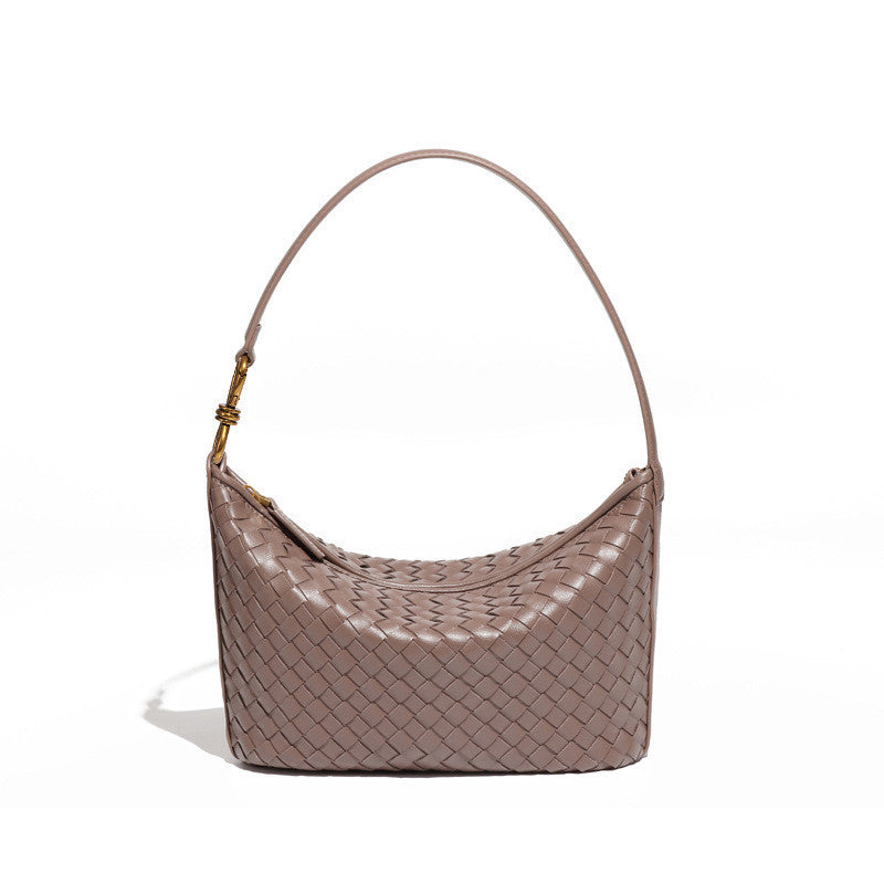 Ielgy Niche Trendy Underarm Hand-Woven Bag Fashion One-Shoulder Messenger Bag Casual Simple Portable Lunch Box Bag