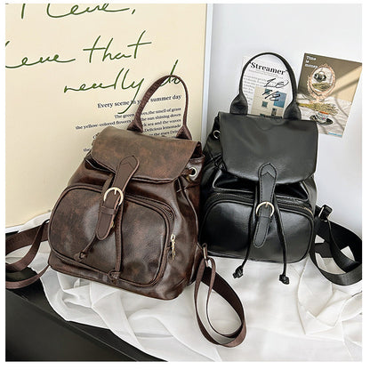 Ielgy Fashionable Backpack with Cover Simple Shoulder Large Capacity Trendy Travel Backpack