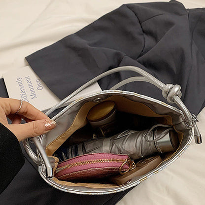 Ielgy New Chinese Fashion National Style Embroidered Butterfly Underarm Bucket Bag Large Capacity Simple All-Match Shoulder Bag