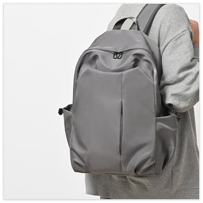 Ielgy Japanese Korean Simple Large-Capacity Solid Color Backpack University School Bag Campus Backpack