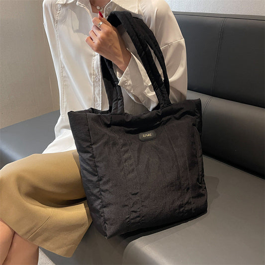 Ielgy Nylon Cloth Tote Bag Large Capacity Class One Shoulder Commuter
