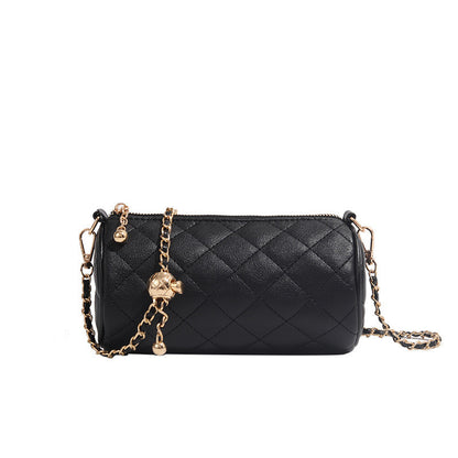 Ielgy Ladies Golden Ball Diamond Chain Pillow Bag All-Match One-Shoulder Cross-Body Cylinder Bag