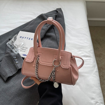 Ielgy High-End Niche Design Silver Handbag Crossbody Fashion All-Match Handbag