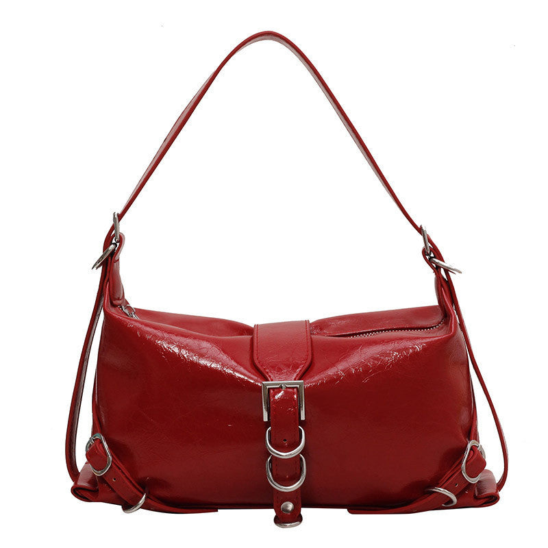 Ielgy Ladies Fashion Texture One-Shoulder Underarm Bag Can Be Cross-Body