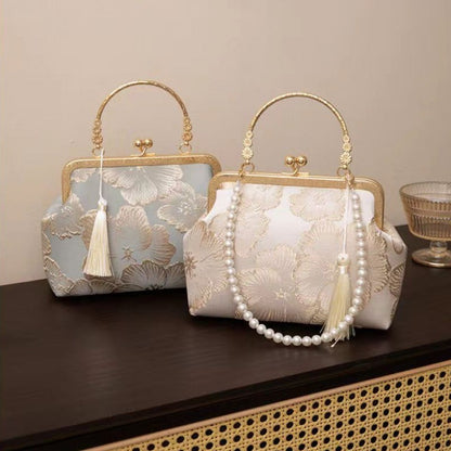 Ielgy Ladies New Chinese Style Chinese Style Rich Flower Pattern Elegant Temperament Handbag