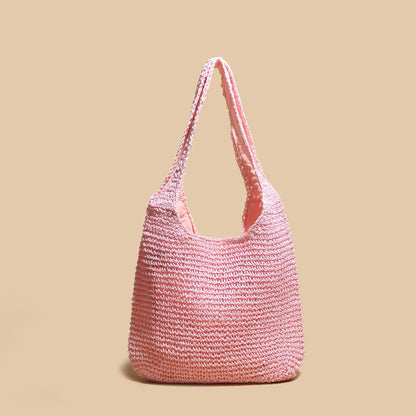 Ielgy Vegetable Basket Rattan Bag Hand-Woven One-Shoulder Handbag