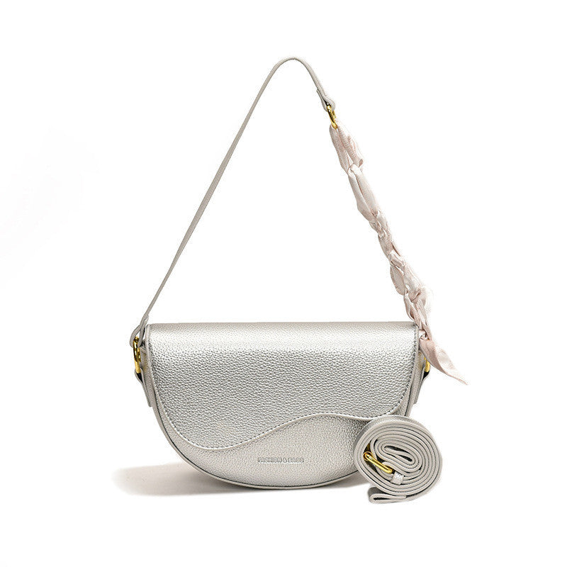 Ielgy Niche Design Handbag Fashion Simple Platinum Bag All-Match Shoulder Messenger Bag