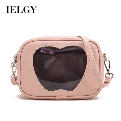 Ielgy Ladies Pink Large Capacity Shoulder Messenger Bag