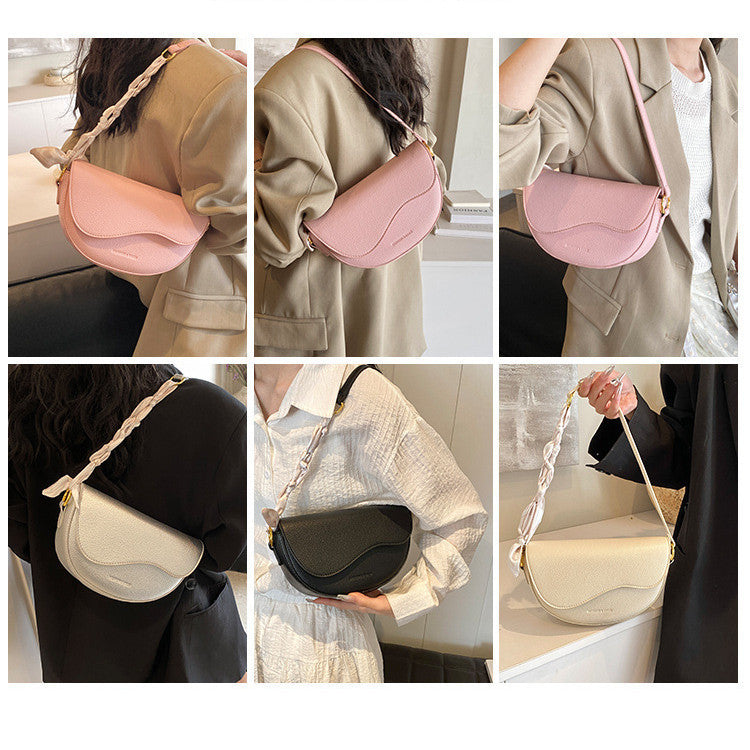 Ielgy Niche Design Handbag Fashion Simple Platinum Bag All-Match Shoulder Messenger Bag