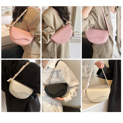 Ielgy Niche Design Handbag Fashion Simple Platinum Bag All-Match Shoulder Messenger Bag