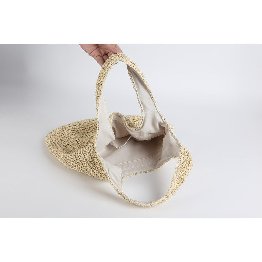 Ielgy Vegetable Basket Rattan Bag Hand-Woven One-Shoulder Handbag
