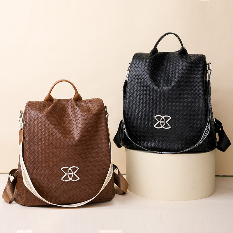 Ielgy Fashion Backpack Leisure Outdoor Travel Large Capacity Backpack Woven School Bag