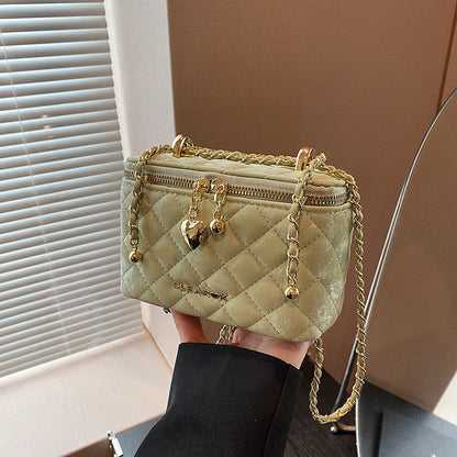 Ielgy High-End Female Bag Fashion Rhombus Chain Texture All-Match One-Shoulder Small Square Bag
