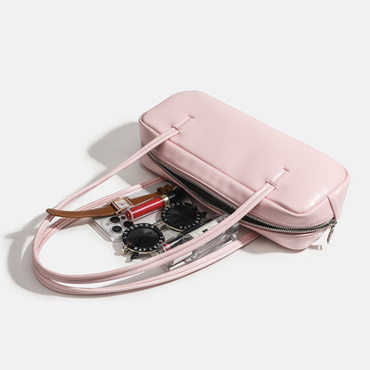 Ielgy Pink Bow One-Shoulder Underarm Bag Casual All-Match Pillow Bag High-End Baguette Bag