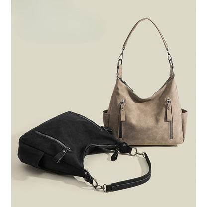 Ielgy Ladies Large-Capacity All-Match Retro Matte Cross-Body Texture One-Shoulder Commuter Tote Bag