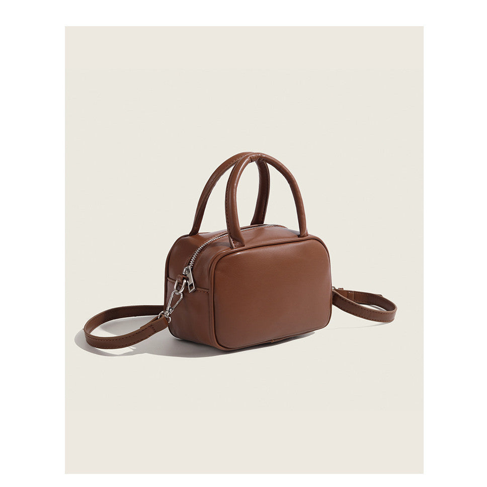 Ielgy Ladies Brown Boston Bag Fashionable Portable Pillow Bag Fashionable All-Match Crossbody