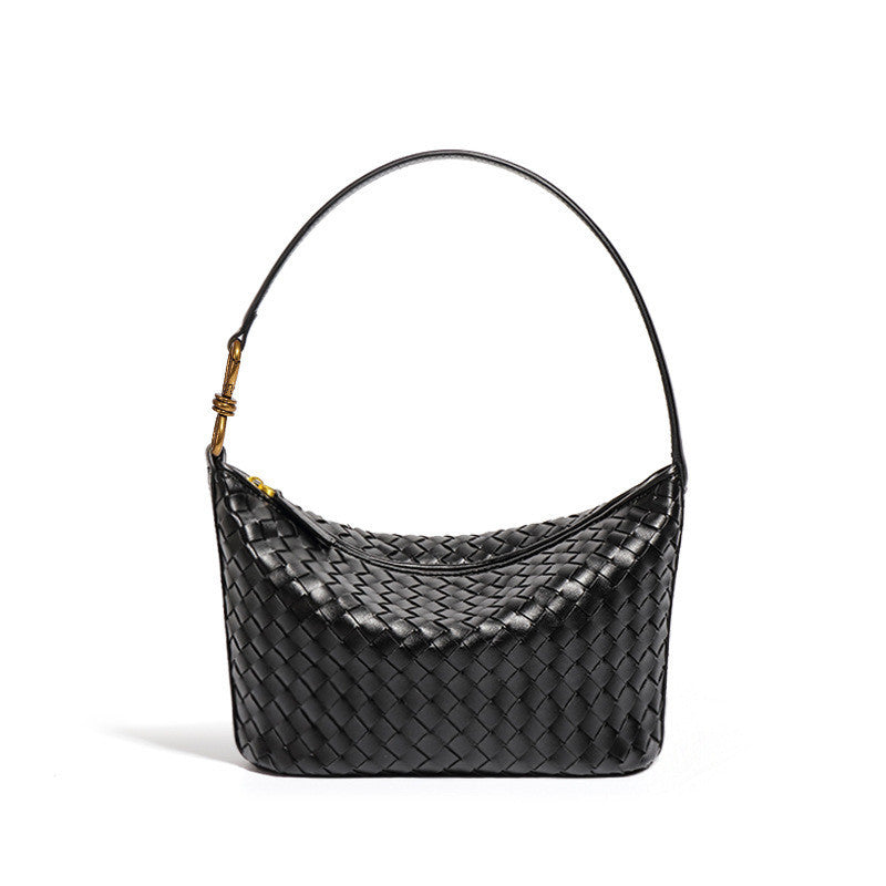 Ielgy Niche Trendy Underarm Hand-Woven Bag Fashion One-Shoulder Messenger Bag Casual Simple Portable Lunch Box Bag