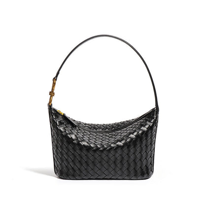 Ielgy Niche Trendy Underarm Hand-Woven Bag Fashion One-Shoulder Messenger Bag Casual Simple Portable Lunch Box Bag