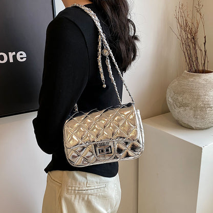 Ielgy Diamond Embroidery Thread Popular All-Match Chain Messenger Bag Fashion One-Shoulder Small Square Bag