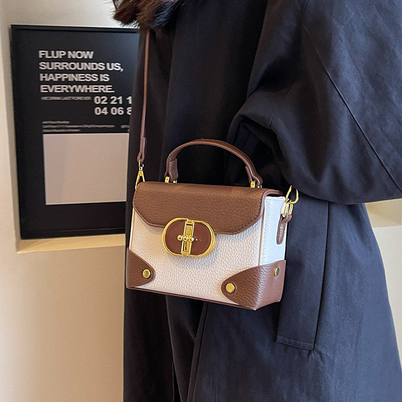 Ielgy High-End Feeling Contrast Female Bag All-Match Cross-Body Fashion Portable Small Square Bag