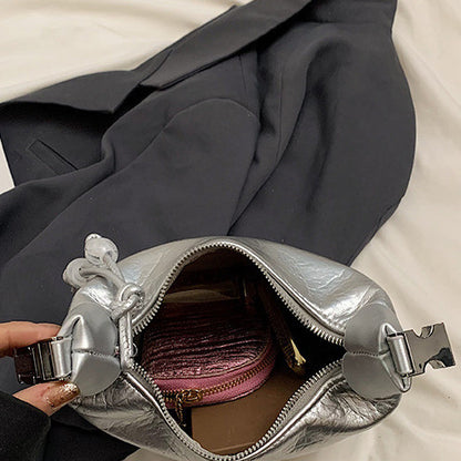 Ielgy Ladies White All-Match Shoulder Messenger Bag Niche Design Chain Small Shoulder Bag